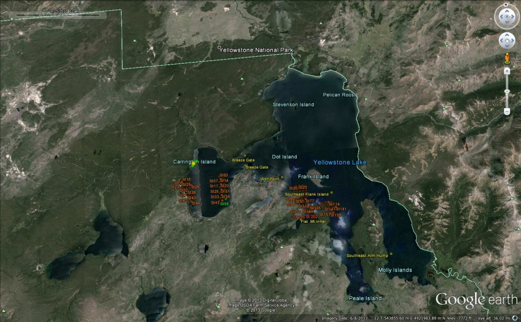 Yellowstone Lake Overall View of VPS arrays